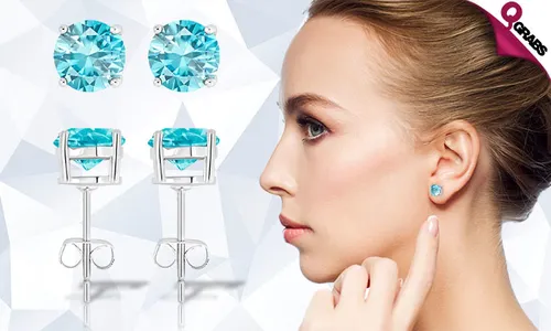 Aquamarine Stud Earrings in Pure Platinum!